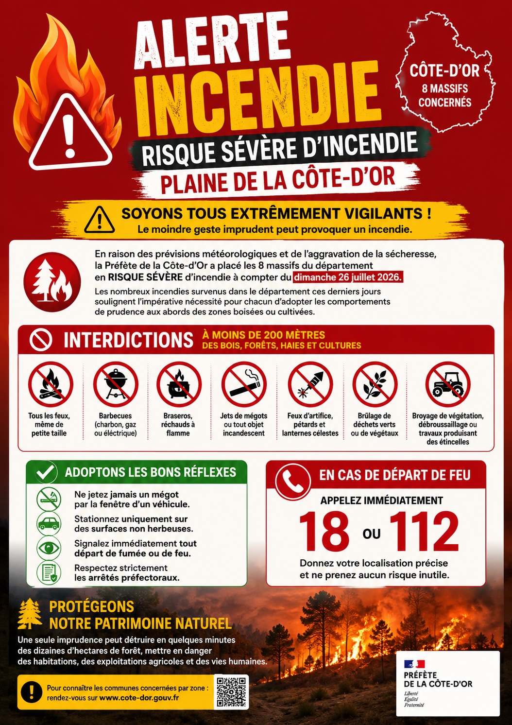 Affiche alerte incendie